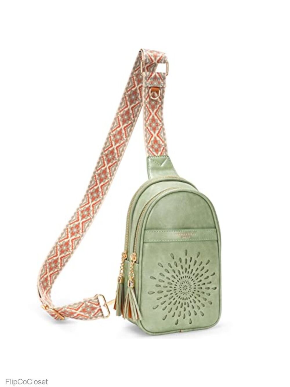Vegan Leather Sling Bag Fanny Pack Crossbody Phone Purse Adjustable Strap